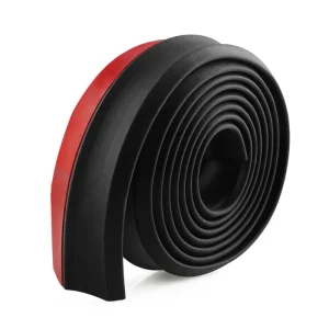 2 x 2.5 m Black PU Universal Front Bumper Lip Splitter Trim Strip