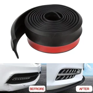 2.5M Car Front Bumper Lip Rubber Strip Foam Front Lip Side Skirt Protective Cover External Lip Anti collision Strip