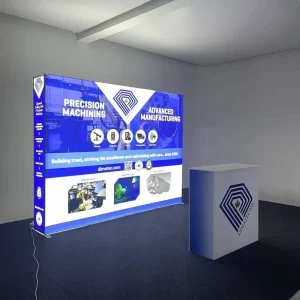 20-Minute Assembly Aluminum Frame Foldable Portable SEG LED Backlit Floor-Standing Display Wall
