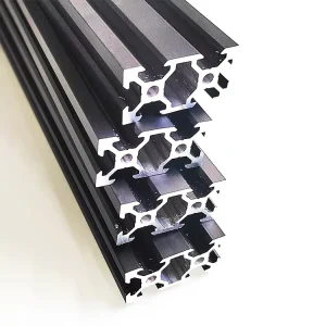 2020 Black Anodized Aluminum Profile 20 x 20 mm Smooth V-Slotted Extrusion