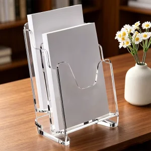 2026 Thick Transparent Acrylic A4 Brochure Holder, Multi-Tier Large-Capacity Desk Organizer