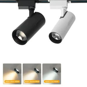 20W 220V LED COB Aluminum Recessed Track Spotlight White