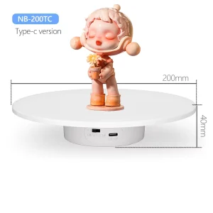 20cm 360 Degree Rechargeable Electric Display Turntable for Video Shooting
