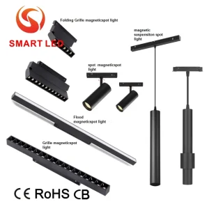 20mm Track Rail Magnetic Light System of Linear Magnetic Grille Light Magnet Flood Light cob Magnetic Track Light CE ROHS CB
