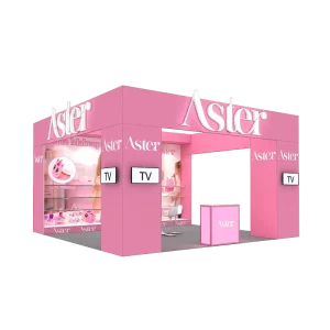 20x20ft Custom Aluminum SEG Fabric Printing Portable Reusable Backlit Display Shelves Exhibition Booth