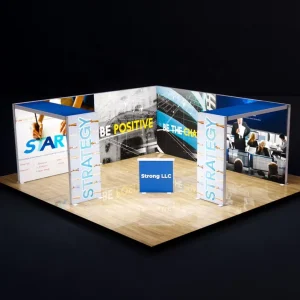 20x20ft Trade Show Exhibit Booth with Backlit Light Box Display Kit