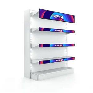 23-Inch Supermarket Shelf Bar LCD Display Rack with Price Tag Display, Android OS, Metal and Glass