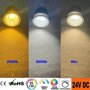 24V DALI Dimmable RGBW Tunable White MR16 Spotlight 8W 10W 2000K-6000K