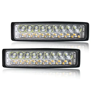 24V Two-Color Aluminum Work Light Strip Spotlight 18W 8000 Lumen IP67 Waterproof for Motorcycle Car SUV Truck