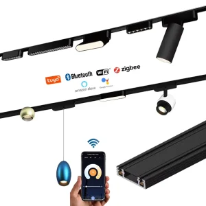 26mm Ultra Slim 48V Smart WiFi Black LED Magnetic Track Lighting System