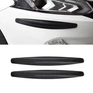 2pcs Big Size Car Anti collision Strip Front Rear Lip Corner Bumper Anti scratch Carbon Thicken Rubber Protective Car Sticker