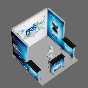 3*3M Small Display With SEG Backwall Light Box Reception Desk Portable Product Display Modular Exhibition Booth