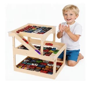 3-Level 1/64 Scale Diecast Toy Car Display Case Parking Garage with Ramp for 50 Cars