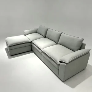 3-Seat Modular Chesterfield Fabric Sectional Sofa with Removable Modules and Flat-Pack Frame