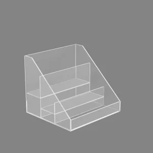 3-Tier Clear Acrylic Countertop Tobacco and Brochure Display Stand