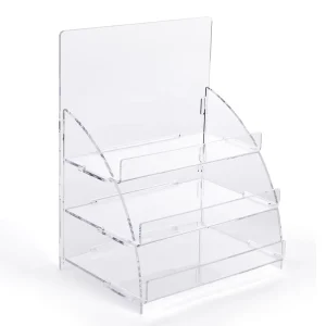 3-Tier Countertop Acrylic Candy Display Rack for Retail Shops and Convenience Stores