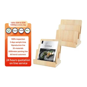 3-Tier Pine Brochure Greeting Card and Magazine Display Rack