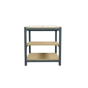3-Tier Steel and Wood Display Stand for Convenience Stores