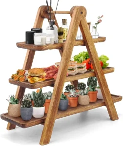 3-Tier Wooden Cupcake Display Stand and Shelf Rack