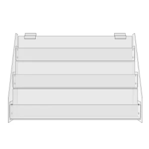 3 Tiers Clear Acrylic Slatwall Greeting Card Rack Wall Display Shelf Pop Figures Display for Retail Shop