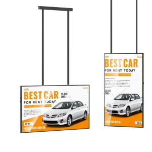 3000-Nit High-Brightness Commercial LCD Display Semi-Outdoor Front-Window Screen with Ceiling Rope