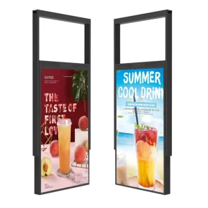 3000 Nits Ultra-Thin Hanging Double-Sided Digital Poster Display LCD Screen 49-Inch Store Restaurant Menu Screen