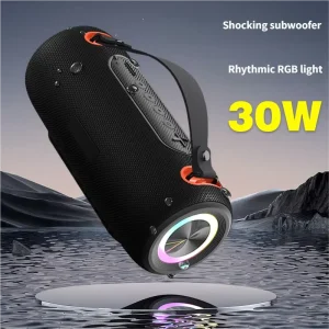30W Outdoor Portable Wireless Speaker, IPX6 Waterproof, RGB Light, TWS Stereo