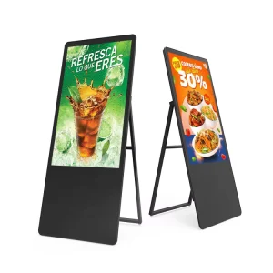 32 43 Inch Electronic Water Sign Foldable Movable Digital Stand LCD Advertising Display Outdoor Digital Signage Display Poster