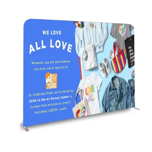 32 mm Aluminum Frame Knitted Warp Stretch Tension Fabric Display Stand with 230×222 cm Customized Color Front