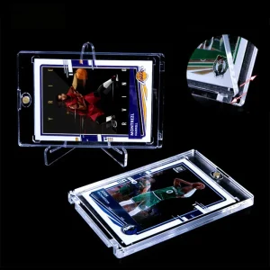 35pt One Touch UV Protection Magnetic Card Holder Clear Plastic Rigid Case for Sports Cards