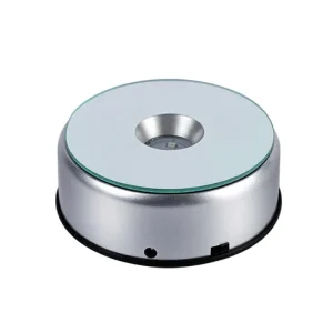 360 Degree Rotating Display Base with 5 LED Lights, USB Powered, for Crystal and Glass Art