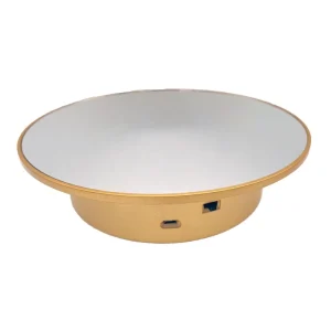 360-Degree Rotating Display Stand with Round Mirror Plate for Desktop Display