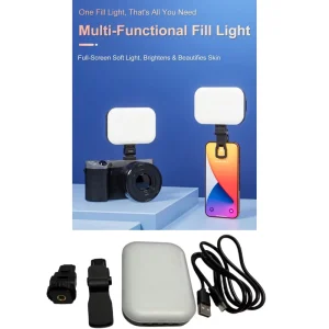 360-Degree Rotating Portable Multifunctional Fill Light with 1/4-Inch Thread, High-Brightness LED Beads, and Clip for Live Streaming