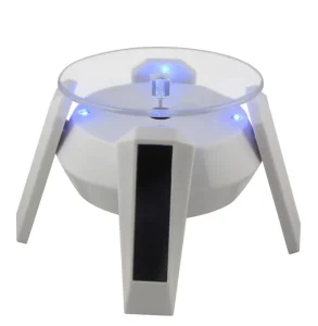 360 Degree Solar-Powered LED Rotating Display Stand with Battery