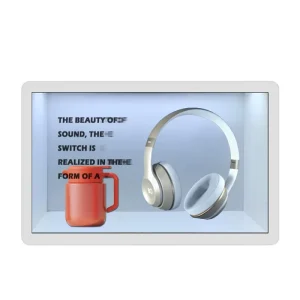 3D Display Showcase 43 Inch Interactive Transparent LCD Advertising Cabinet