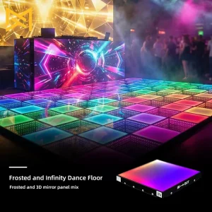 3D Infinity Light Effect Waterproof Magnetic LED Dance Floor Tiles for Weddings, Events, and Stage Shows