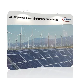 3m W Shape EZ Tube Lightweight Aluminum Alloy Frame Reusable Custom Printed Tension Fabric Trade Show Booth Display Stand