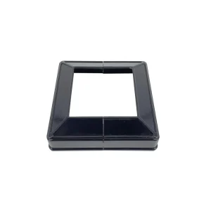 3×3 Glossy Black Aluminum Fence Post Base Cover