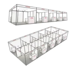3×3 Modular Exhibition Shell Scheme Booth Standard Trade Show Booth Aluminum Frame Easy Installation Custom Design