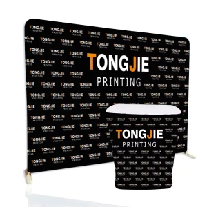 3×4 4×8 Promotion Portable Backdrop Custom Fabric Aluminum Display Stand Pop up Backdrop Banne Overseas Warehouse