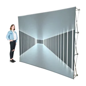 3×4 Feet Aluminum Folding Straight Fabric Trade Show Banner Stand Stretch Fabric Backdrop Display Wall Oxford Padded