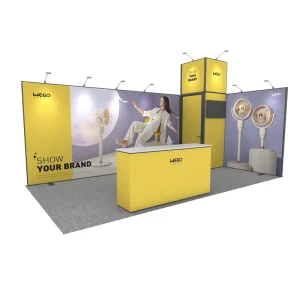 3×6 Modular Aluminum Expandable Trade Show Booth with Extra-Height Storage Room