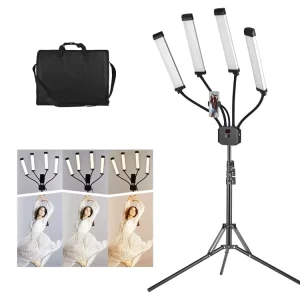 4-Arm LED Fill Light Dimmable 65W 3200-5600K Tattoo Makeup Studio Video Fill Light