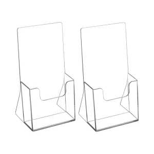 4-Inch Clear Acrylic Floor-Standing Brochure Holder Multi-Purpose Office Organizer