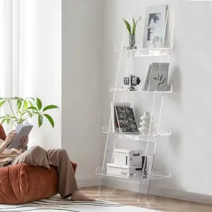 4-Layer Acrylic Bookshelf and Display Rack for Home Storage