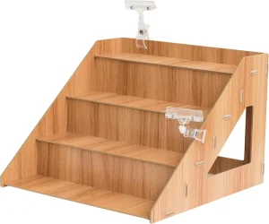 4-Layer Wooden Tabletop Display Stand for Glassware, Cups, Cakes, and Candy