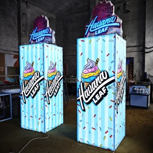 4-Sided Modular SEG Lightbox Tower with Backlit Aluminum LED Strips
