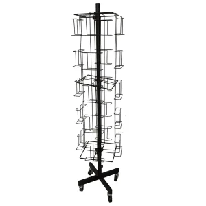 4 Sides 20 Pockets 5 Layers A5 Card Brochures Rotating Rack Literature Stand