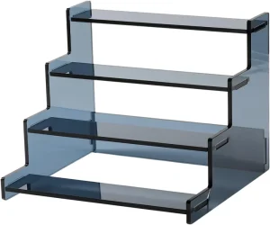 4-Tier Acrylic Freestanding Display Rack, Easy Assembly and Portable