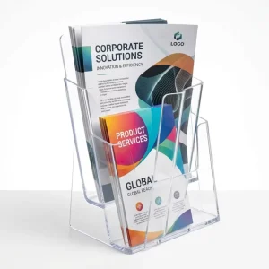 4 Tier Acrylic Waterfall Brochure Holder and Magazine Display Stand for Countertops Factory Direct
